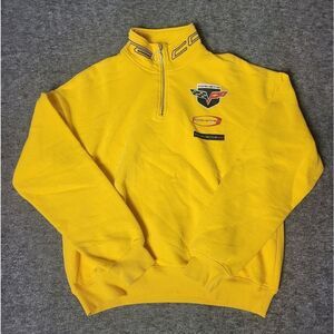 Official GM Corvette Womens Jacket Size S Yellow 1/4 Zip Pullover Sweatshirt